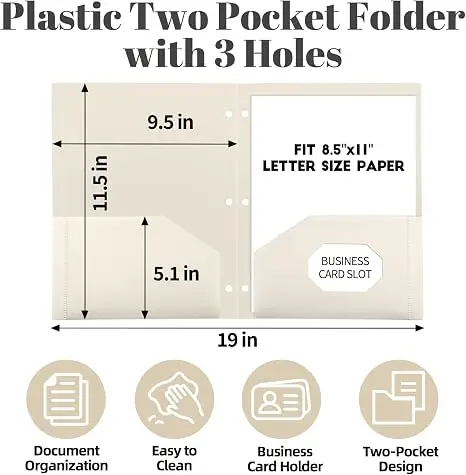 7 Pack Plastic Folders with Po - Paper Punch 3 Hole recension och pris