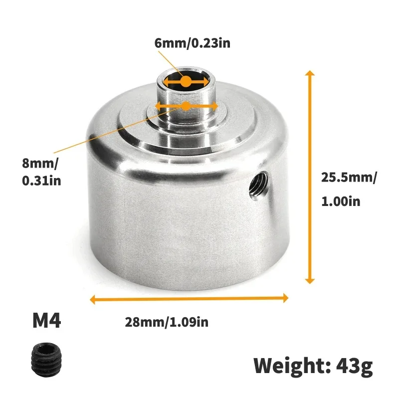 RC รถ Differential Housing ชิ้นส่วนสแตนเลสสําหรับ TEKNO MT410 ET48.3 410.3 RZ013 RC รถ DIY อัพเกรดอุปกรณ์เสริม