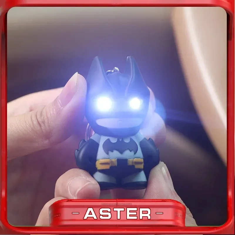 6cm The Dark Knight Rises Figures Batman Keychains Eyes Glow Figure Anime Peripherals Game Collectible Model  Birthday Gift Toys