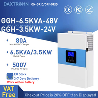 DAXTROMN 3500W 5500W Hybrid Solar Inverter 24V 48V 220V Pure Sine Wave Inverter 3.5KW 5.5KW with MPPT 80A Solar Charger