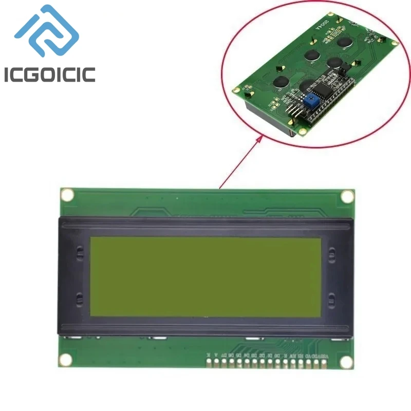 Lcd2004 + i2c 2004 20x4 2004a tela azul/verde hd44780 caracteres lcd/w iic/i2c módulo adaptador de interface serial para arduino