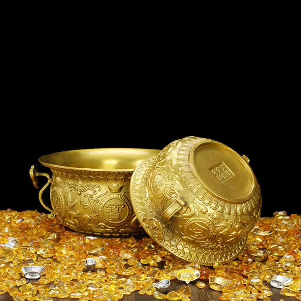 1 قطعة النحاس الذهبي منحوتة الوفرة زخرفة غرامة براعة سطح المكتب ديكور للمنزل مكتب مهرجان هدية الحظ رمز المطبخ #2