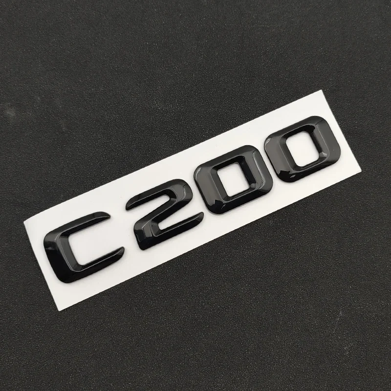 3d ABS Black Car Letters Trunk Badge Logo Sticker For Mercedes Benz C200 C300 C400 W205 W204 4MATIC Emblem C CLASS Accessories