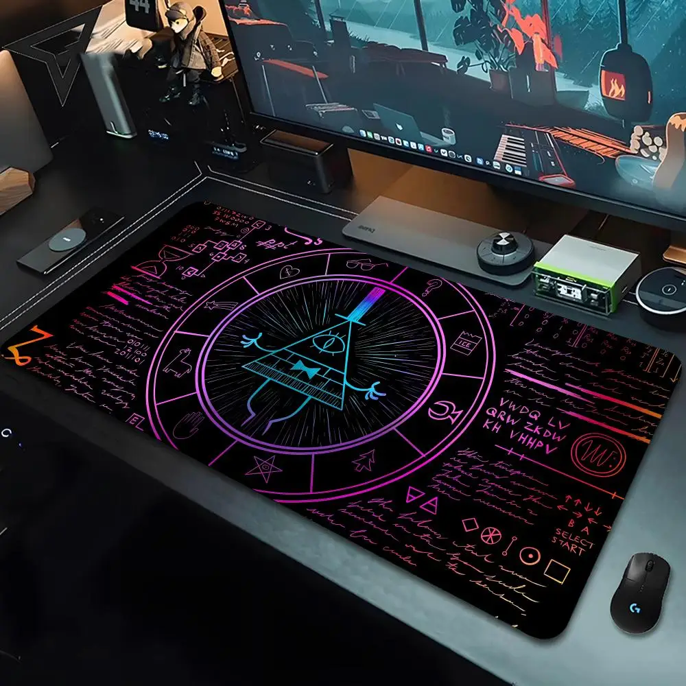 Bill Cipher Gravity Fall Mouse Pad, Kawaii Desk Mat, Geométrica, PC Gamer, Jogos, Computador, Escritório, Teclado, 90x40 cm