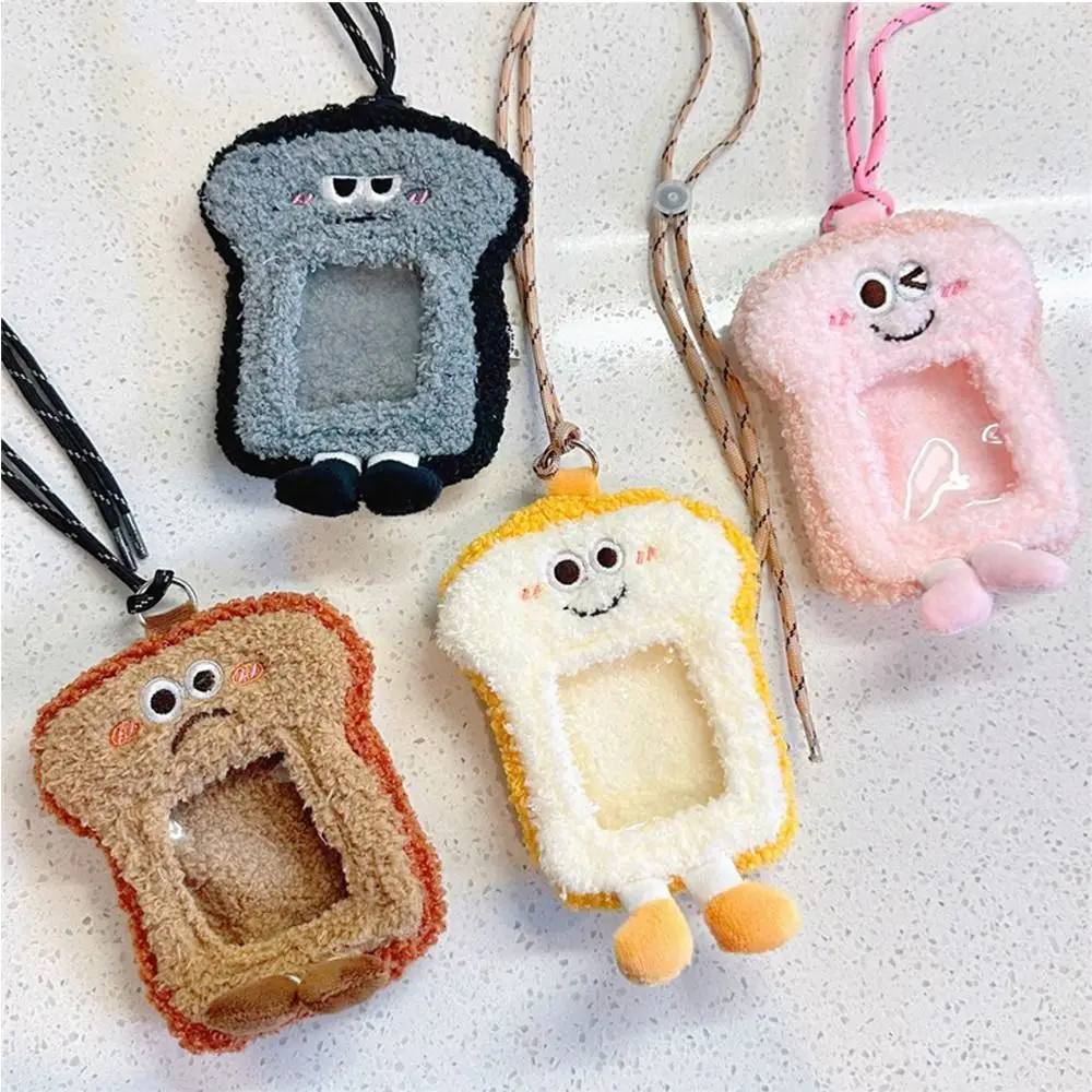 Expression Cartoon Bread Coin Purse Korean Idol Card Holder Headphone Bag Transparent Neck Hanging Bag Small Doll Itabag Gift