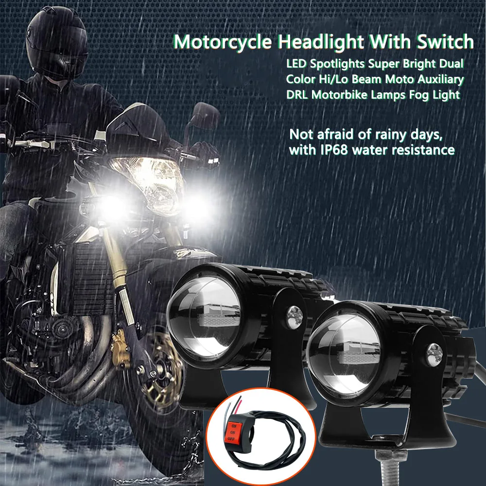 2pcs LED Spotlight Headlights explorers Motorcycle Accessories Truck Car Auxiliary Additional Mini Projector Headlamp Fog Lights