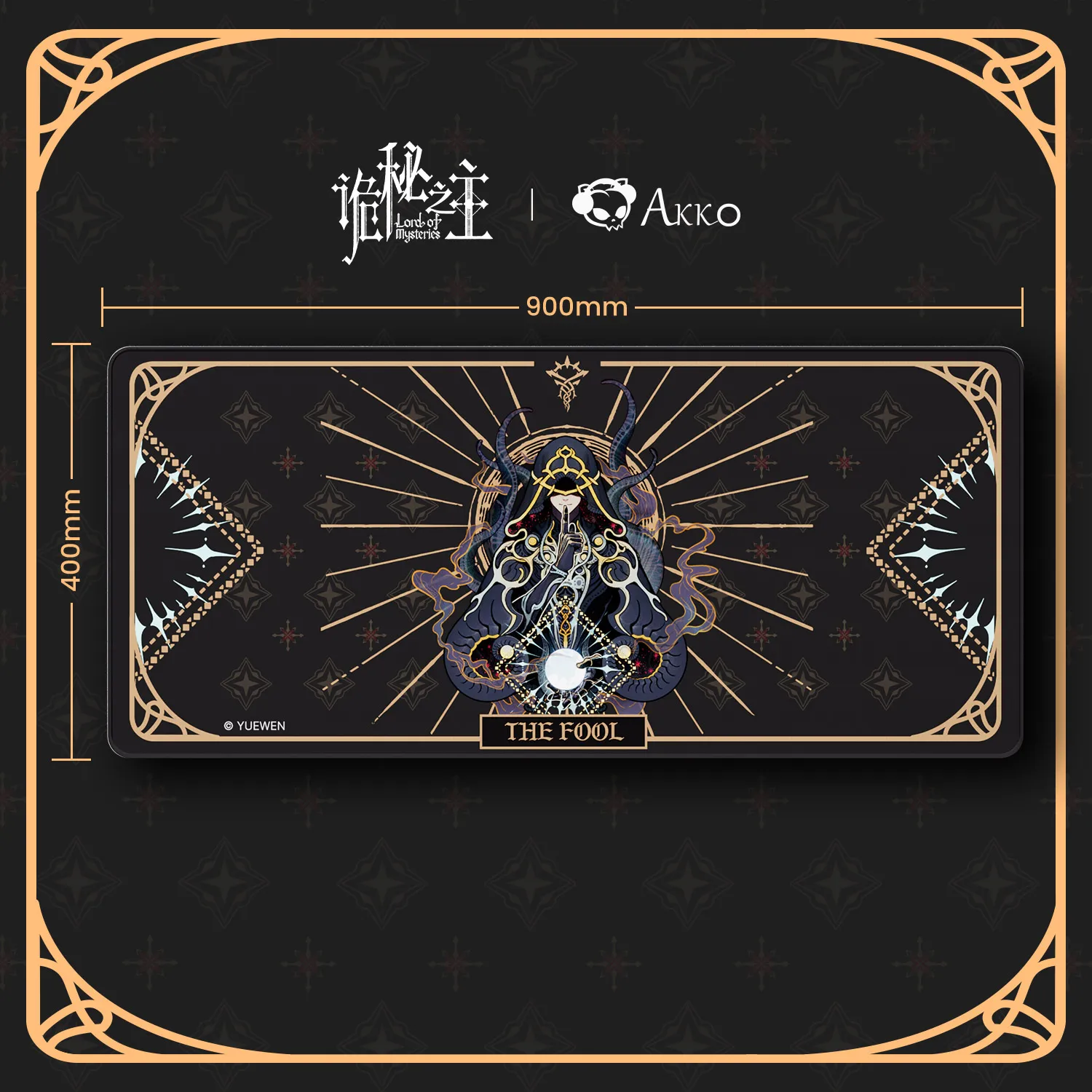 Akko Mouse Pad Tarot Theme Fullsize Anti-Slip Gaming Keyboard Rubber Mouse Pad Table Mat Office Desk Mice Pad Large Size 90x40cm
