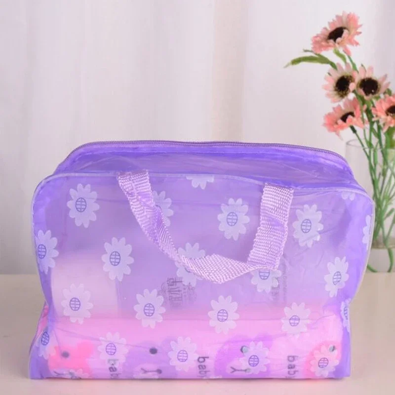 PVC waterproof cosmetic bag washing and bathing supplies storage bag creative home travel essential flowers bebe