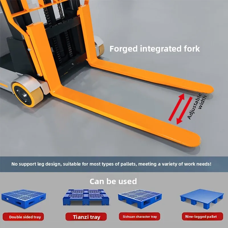 Legless electric forklift, small reach stacker balance weight hydraulic handling loading and unloading 1.5T2 tons