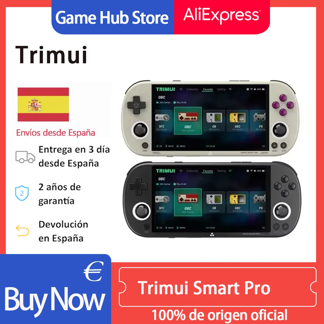 Trimui Smart Pro Console de jeu portable 4.96 ''IPS écran Console de jeu vidéo système Linux rétro Consoles de jeux vidéo cadeaux d'anniversaire