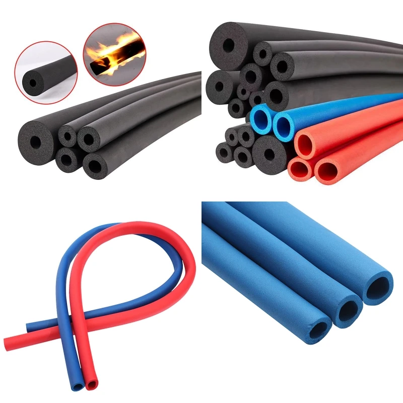 1PC Thermal Insulation Thermal Insulation Pipe 6MM-13MM Rubber Sponge Tube Air Conditioner Solar Water Heater Water Pipe Sleeve