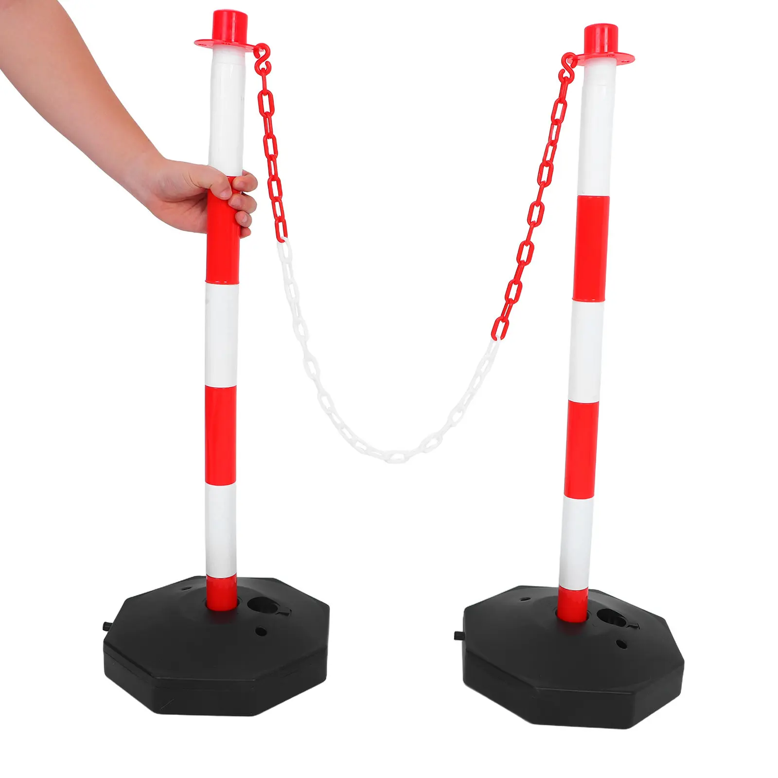 

1Set Safety Post for Driveway Heavy Duty Fillable Stability Base Ideal Traffic Guidance Urban Road Management Traffic Posts