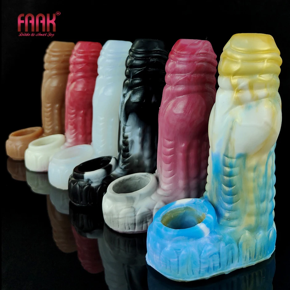 

FAAK Dog Knot Penis Sleeve Extender Silicone Dildo Enlargement Fantasy Sex Toys For Men Delay Ejaculation Intimate Sex Shop