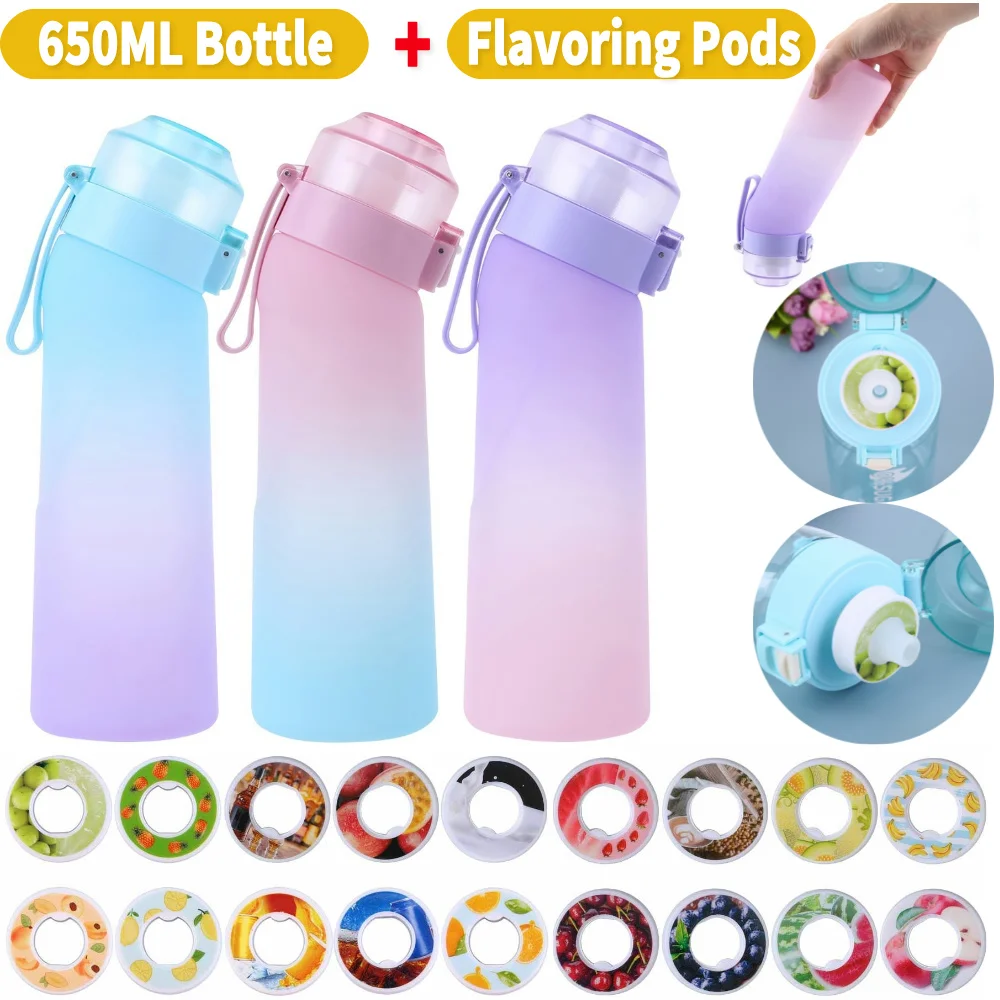 650ML Flavored Water Bottle Flavor Pods Scent Water Cup Flavored Sports Water Bottle Outdoor Drinking Bottles With Flavor Pod