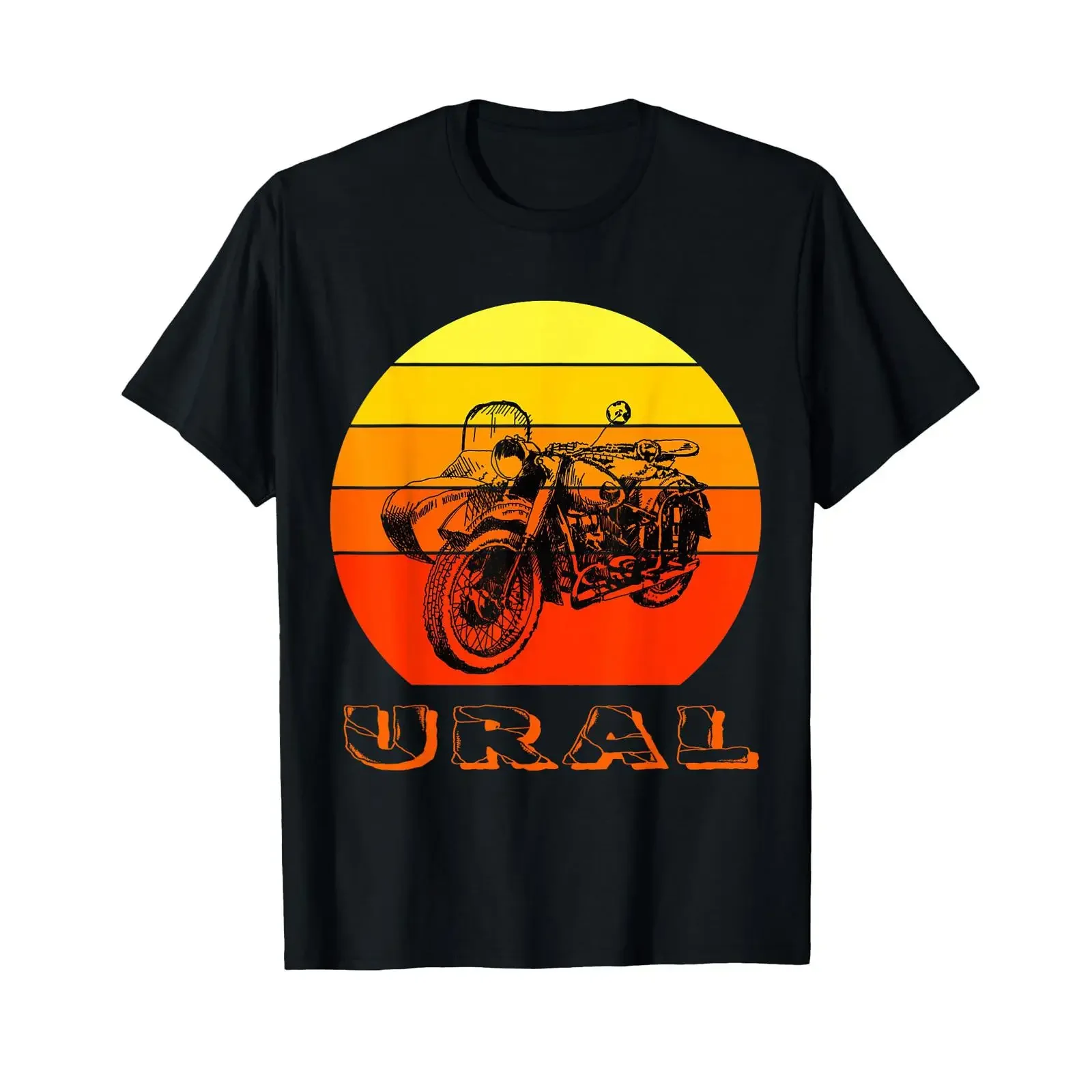 Retro-Motorrad-Ural-T-Shirt, Vintage-Beiwagen, Vintage-Washed-Streetwear, leicht bequemes Oberteil für den Alltag, stilvoll