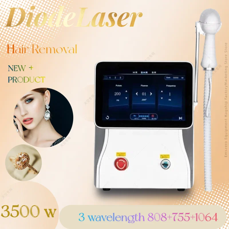 

IPL Newest 3 Wavelength 755nm 808nm 1064nm Professional Ice Painless Diode Laser Hair Removal Machine