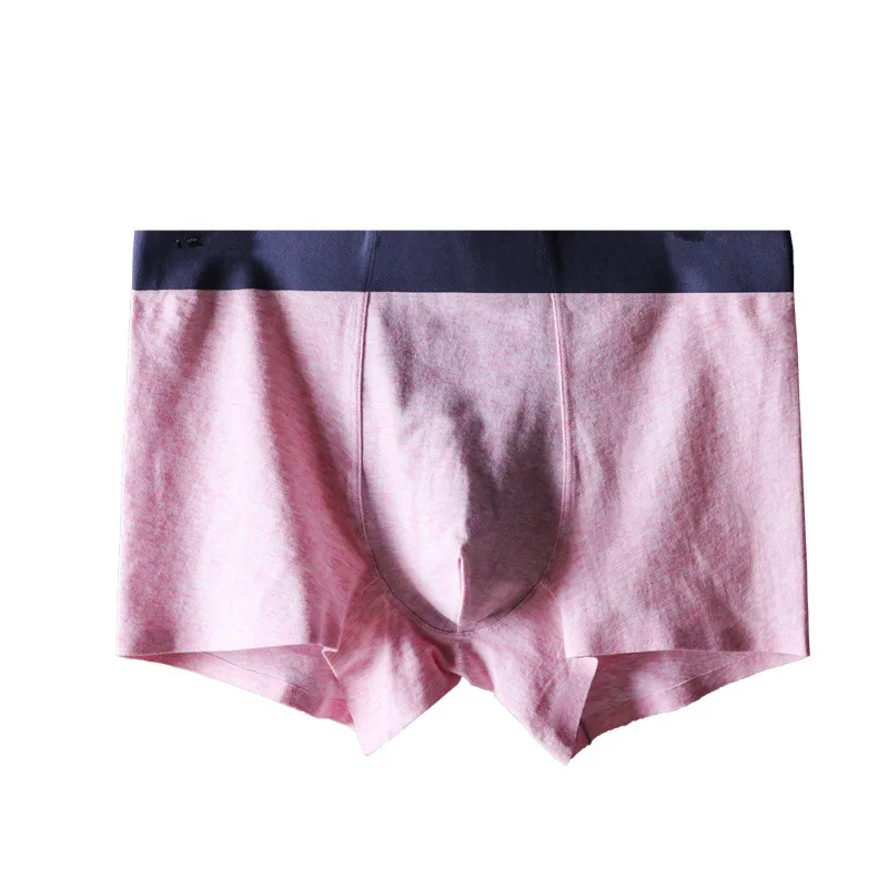 Men's Breathable Underwear 3D Cropping Convex Panties Color Cotton Natural Color Large Size Non-marking Antibacterial Boxers