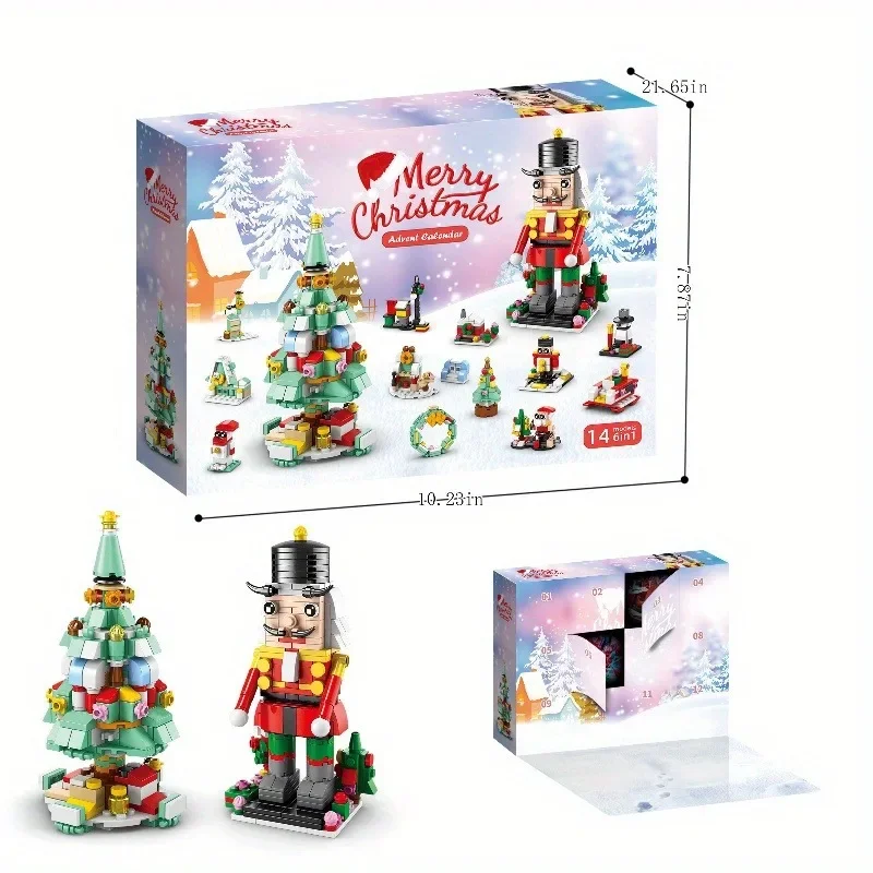24 anni di natale building block toy blind box set natale calendario dell'avvento mattoni Kit di giocattoli educativi fai da te regalo per bambini adulti