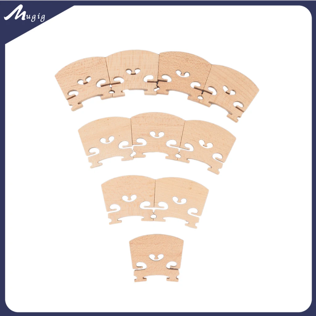 

Mugig 10PCS Regular Maple Laser Cut Violin Bridge For 4/4 3/4 1/2 1/4 1/8 Fiddle Violin Strings Bridge Instrument Accessories