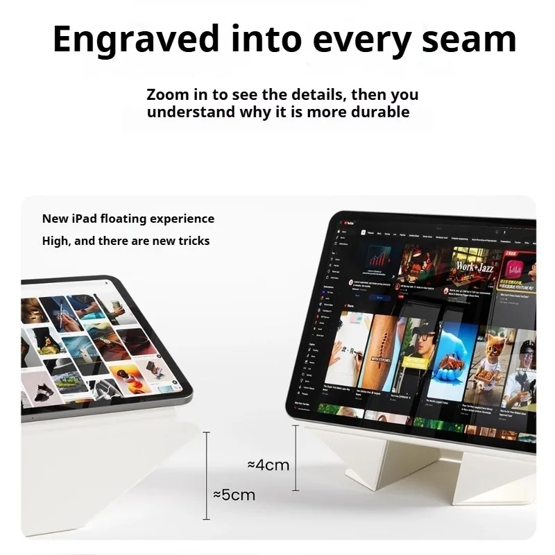 ZOYU Magnetic Case for iPad Air 4/5/7/8th Gen, for iPad 10/11th /Pro 11 12.9 13 M2 M3 Mini 6/7th , 20+ Multi-Angle Origami Cover view 4