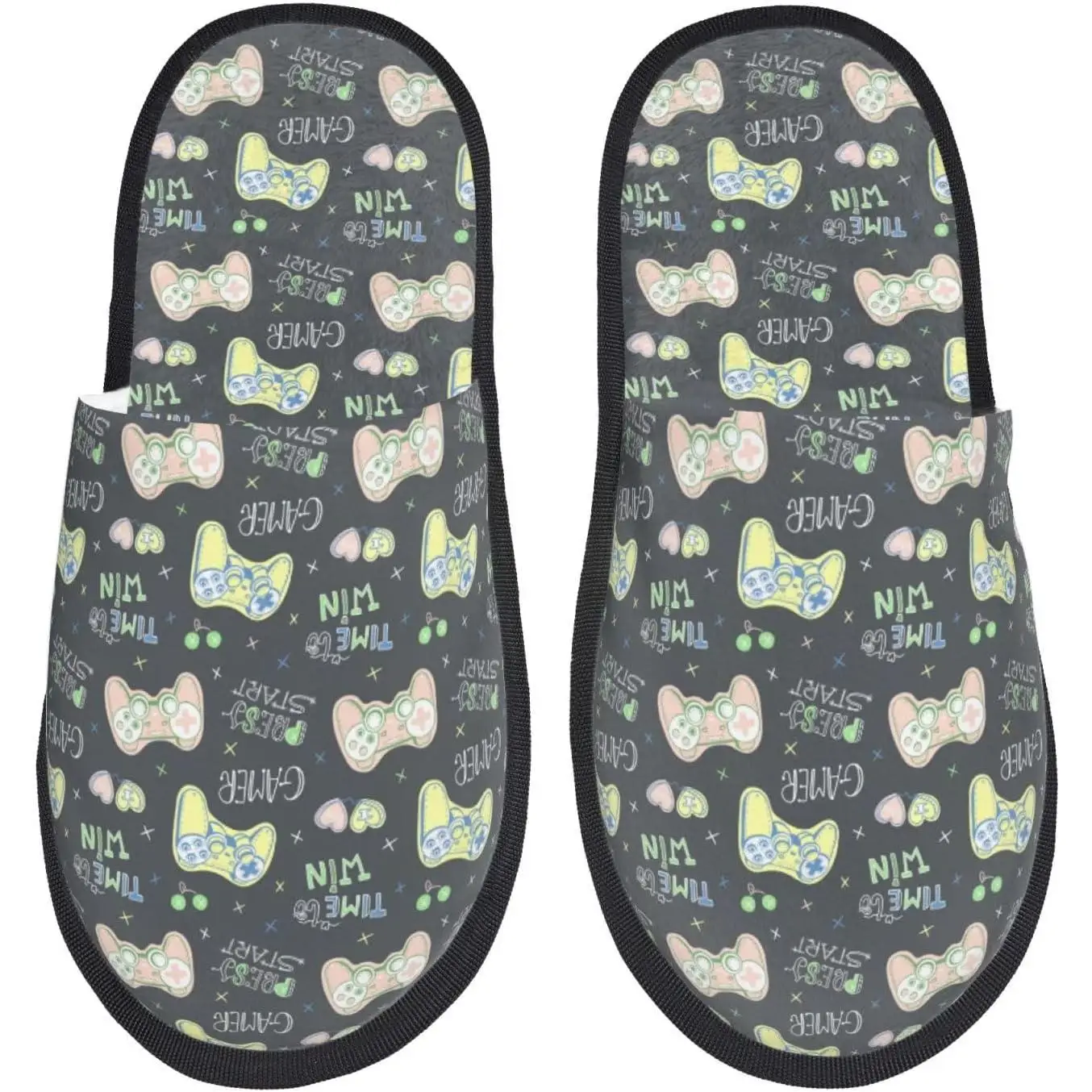 

Женские нечеткие без шнуровки с геймерским принтом, домашние и уличные зимние домашние тапочки, гостевые тапочки для спальни, женские принты