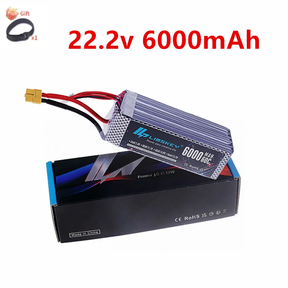 

Аккумулятор LiPo 22.2V 6000mAh 60C для радиоуправляемых дронов, квадрокоптеров, грузовиков, запчасти, 6S LiPo батареи для радиоуправляемых игрушек и машинок
