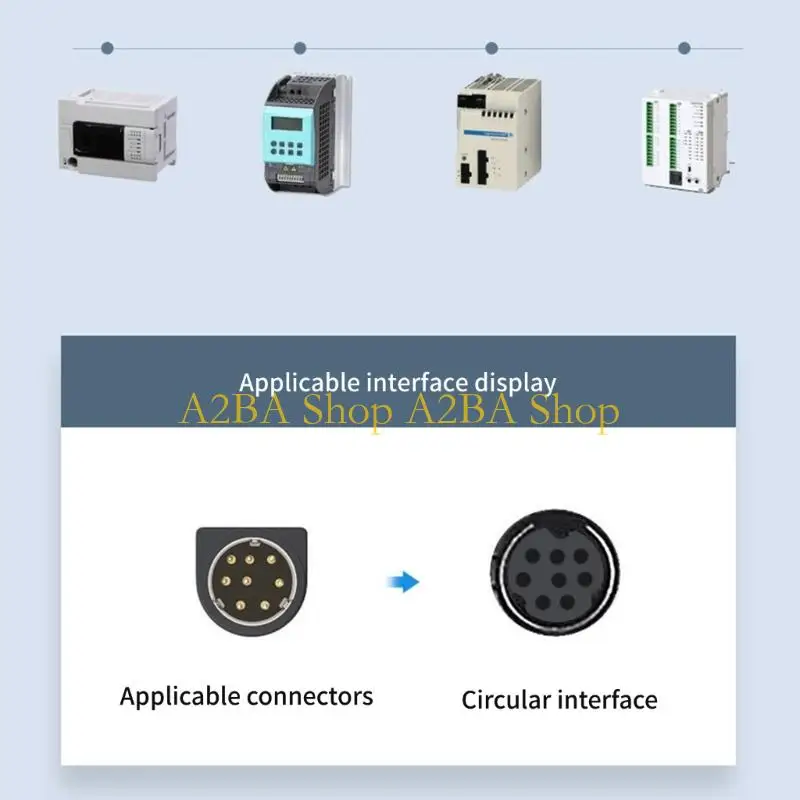 A2BA 6/8Pin Din Male Adapter Wire With Printed Number Marking RS232/RS422/RS485
