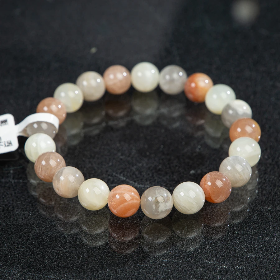 

TIMESWIND Аутентичный 3A-тип Многоцветный лунный камень Feldspar Круглый бисер Женский модный ювелирный браслет с сертификатом