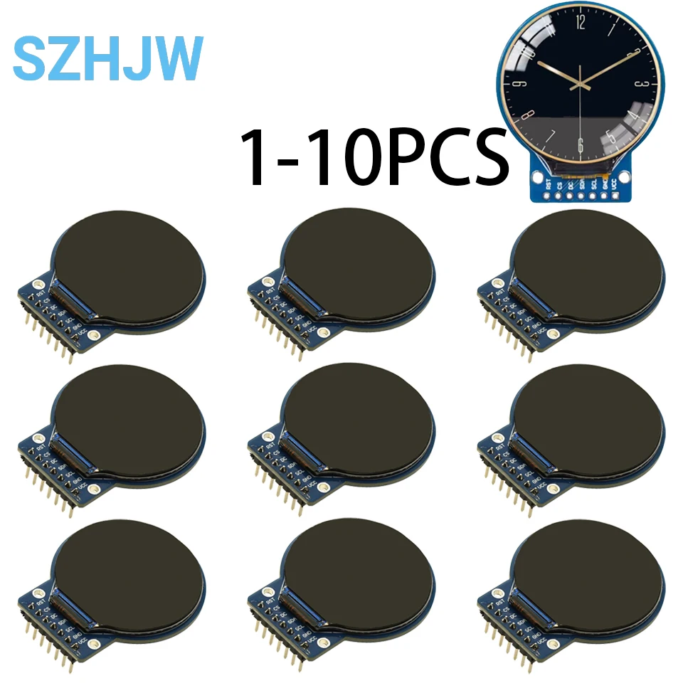 Écran LCD TFT rond 1.28 pouces, 240x240, pilote GC9A01, Interface SPI à 4 fils, pour projets de montre intelligente Arduino ESP32, bricolage, 1 à 10 pièces