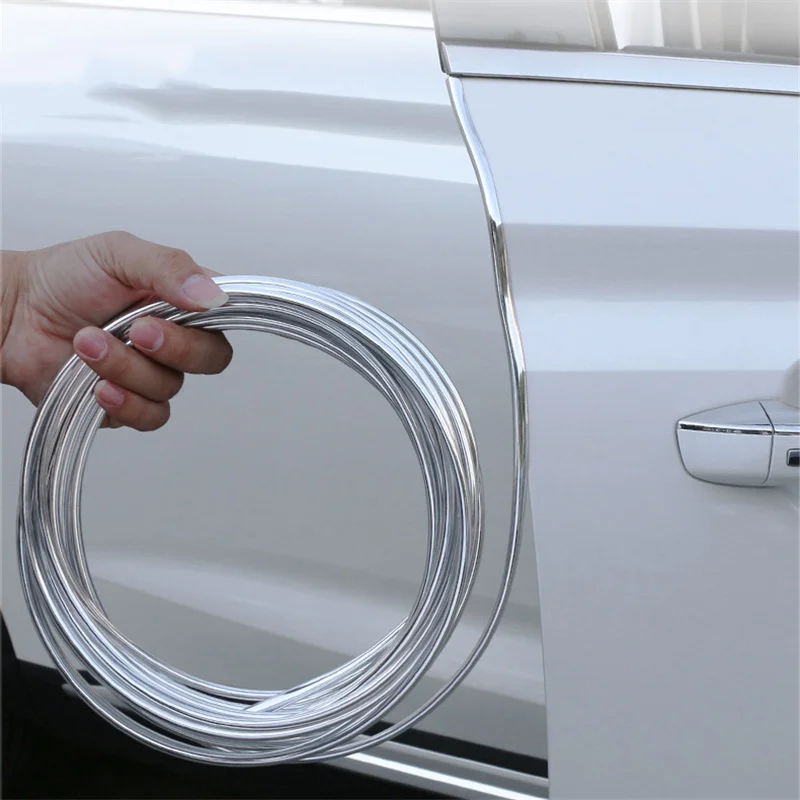 

5m Car door anti-collision strip electroplated glossy door edge anti-scratch protection carbon fiber pattern body universal