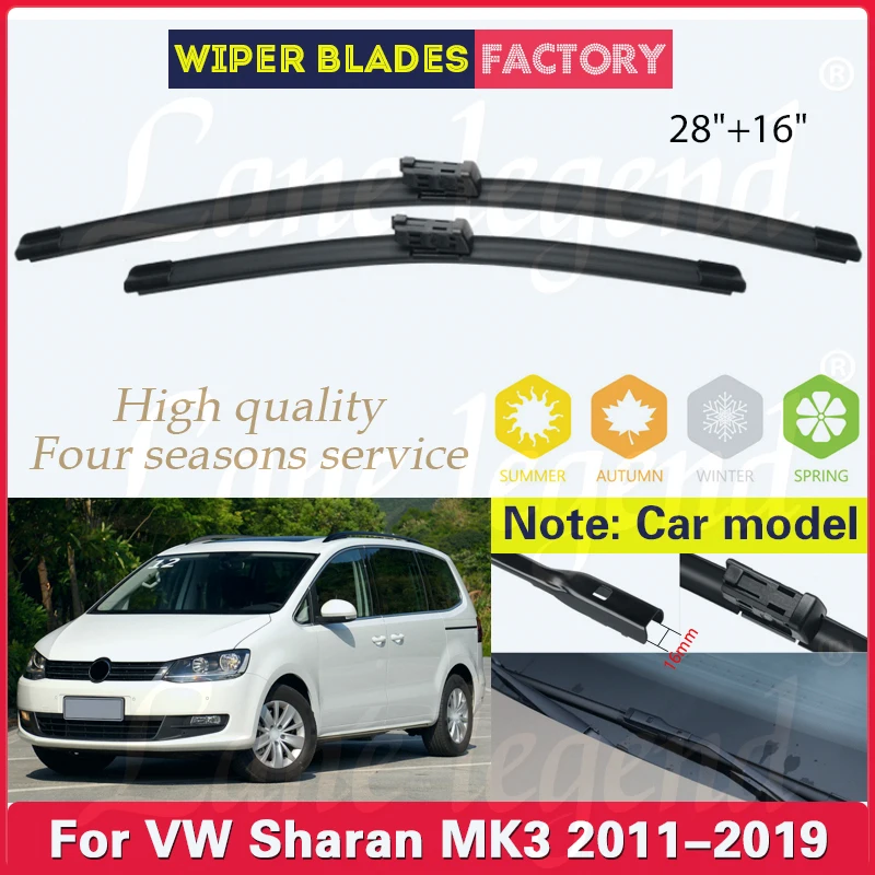 

Car Wiper Blade Front Window Windshield Rubber Refill For VW Volkswagen Sharan MK3 2011 - 2019 2018 LHD 28"+16" Car Accessories