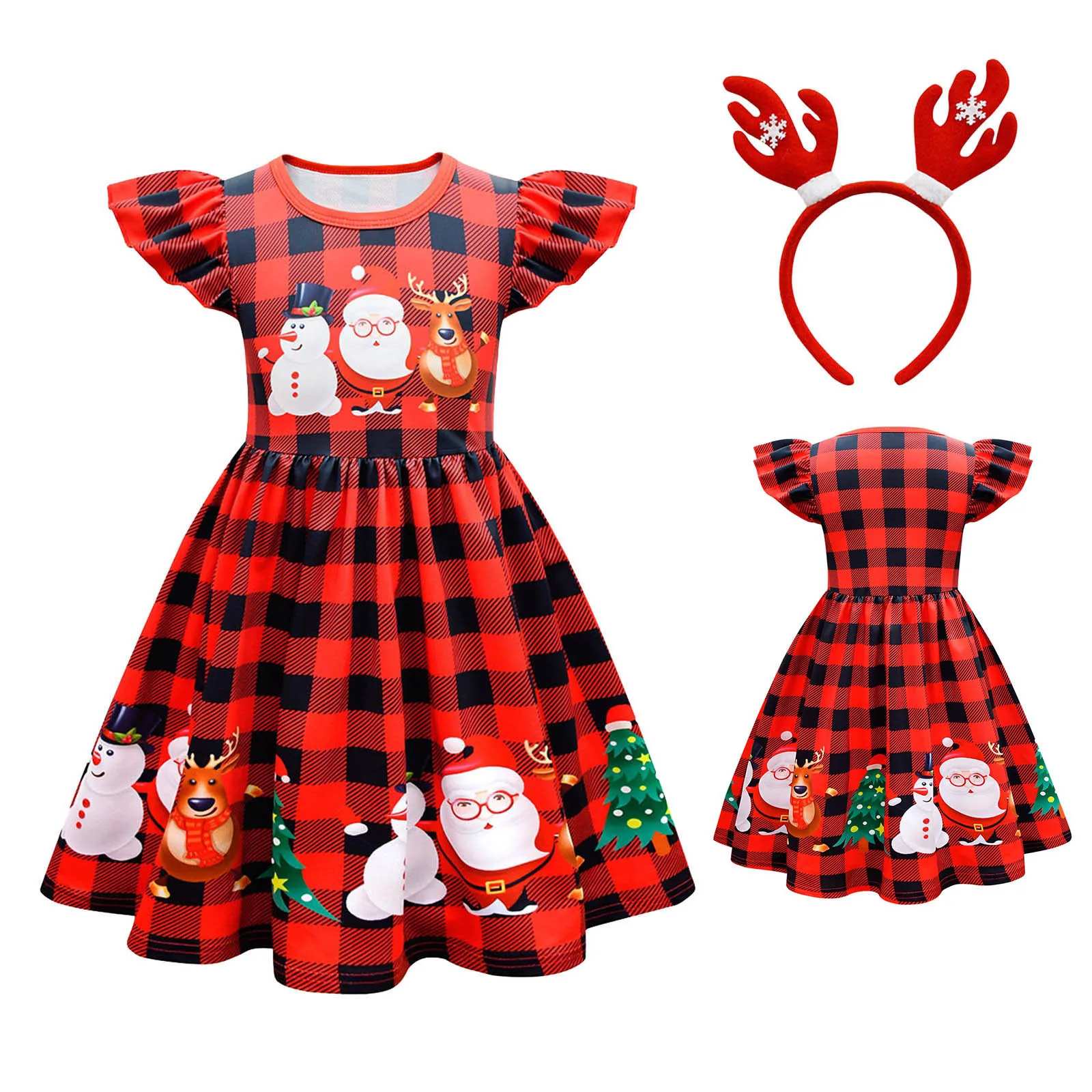 Girl Clothes Dresses Toddler Kids Girls Cute Infant Christmas Cartoon Prints Costume Cosplay Party Dress Vestidos Para NiñAs