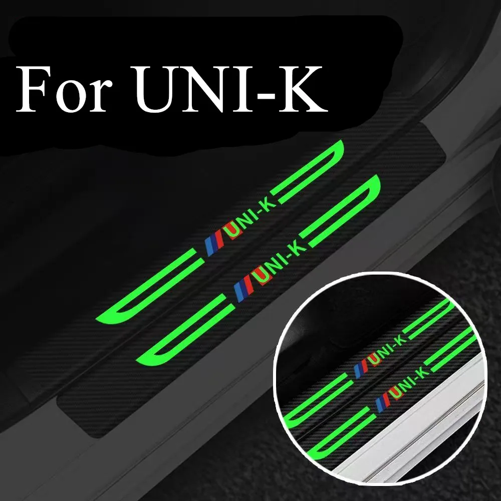 

Светящаяся дверь автомобиля для Changan Unik Uni-k 2024 2023, кожаные наклейки на порог автомобиля, защитная пластина, карбоновые аксессуары