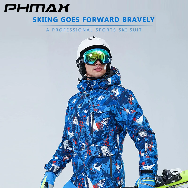 PHMAX Winter Ski Jacket Keep Warm Outdoor Sports Windproof Snow Sports Jackets and Pants Waterproof Men Skating Snowboard Jacket