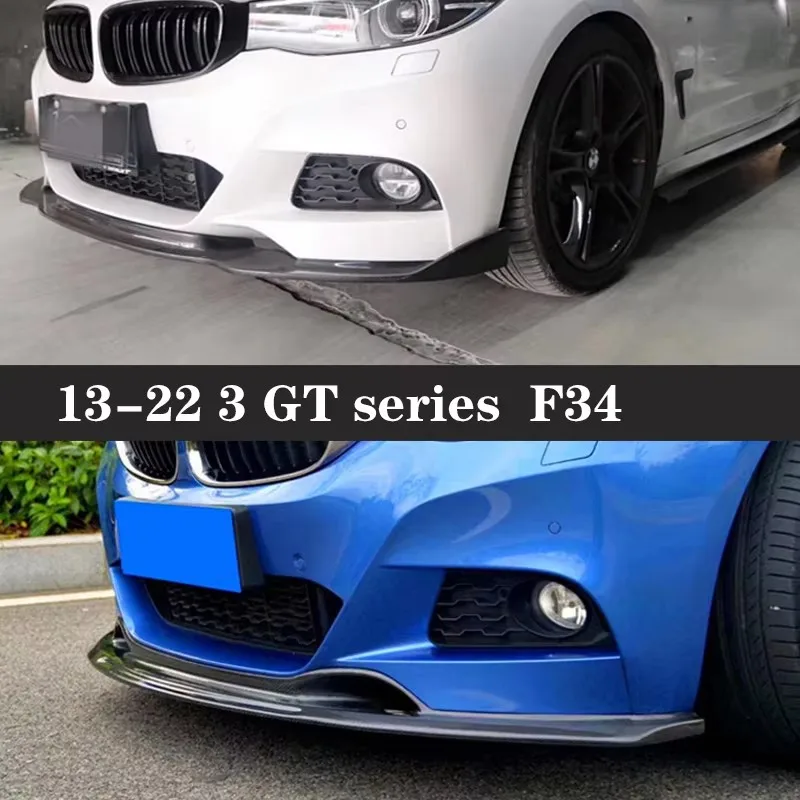 For BMW 3 GT Series F34 320i 330i 318i Carbon Fiber Car Front Bumper Diverter Spoiler Diffuser Front lip chin upgraded body kit