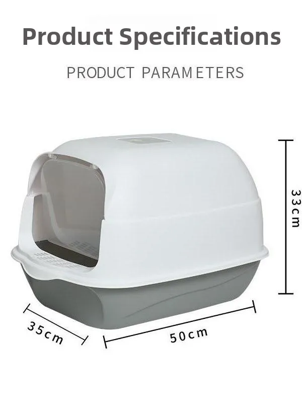

Большой закрытый/полузакрытый туалет для кошек с откидной крышкой, защитой от брызг и съемным лотком для наполнителя Batoom