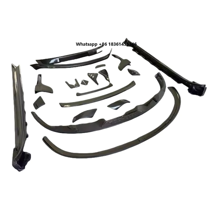 For Taycan Use High Quality Front Lip Side Skirt Rear Lip Spoiler Canards Etc. T Style Brand New Carbon Fiber Body Kits