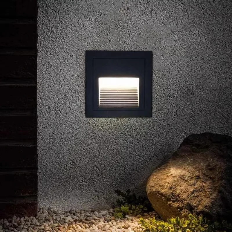 LED أضواء لدرجات السلم الجدار مصباح 3 واط IP65 LED ضوء الخطوة راحة دفن مصباح داخلي/خارجي مقاوم للماء الدرج خطوة أضواء AC85 ~ 265 فولت