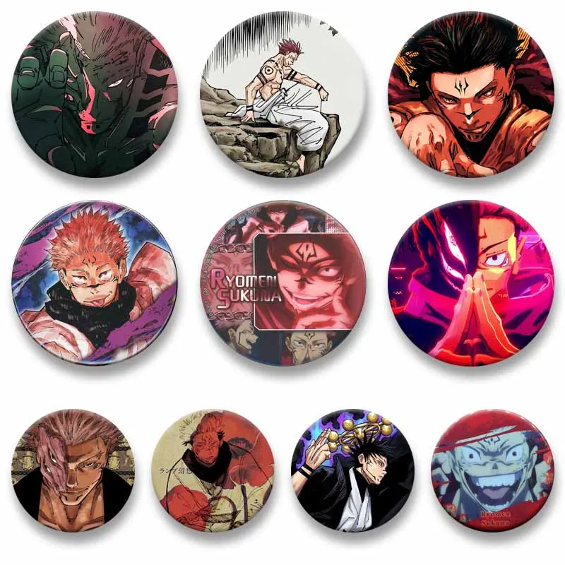 Ryomen Sukuna Anime Enamel Pins Cartoon Role Cosplay Badges Funny Snap-in Brooch Backpack Clothes Decor Accessories Jewelry Gift