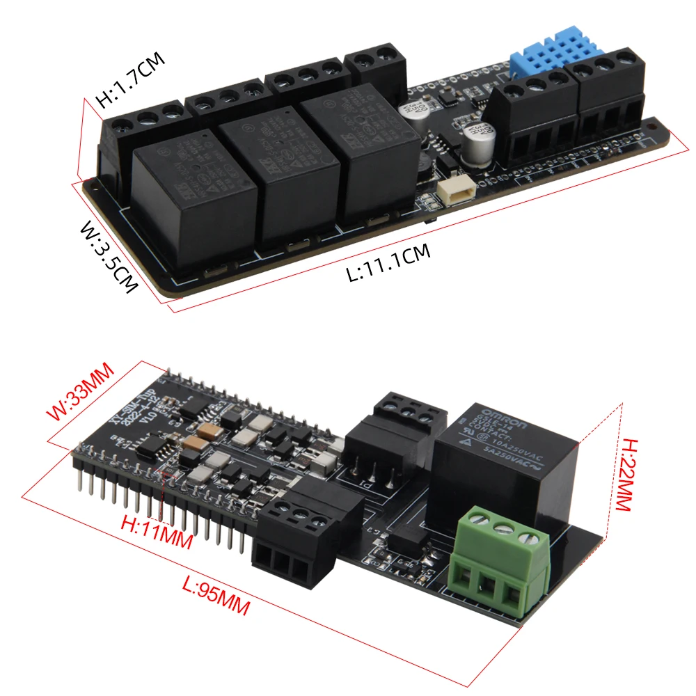 Плата расширения T-SimHat с CAN RS485, 1/3-полосное реле DHT11 INA219 QMI8658, совместимая с серией T-SIM7000/A7670/A7608.