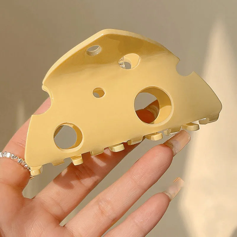 Moda carino divertente Design creativo Clip per capelli al formaggio giallo coda di cavallo Clip artiglio donne ragazze stile minimalista accessori