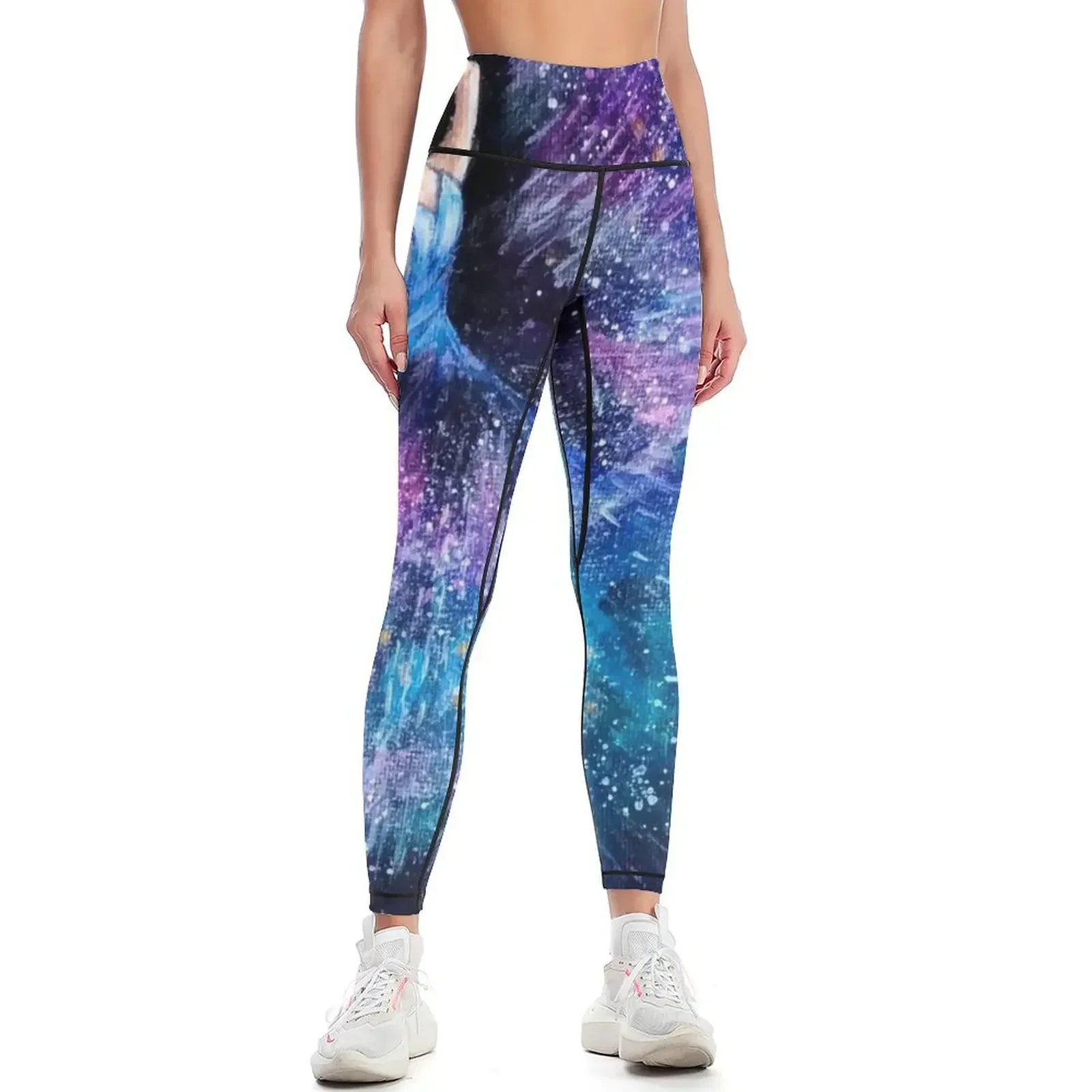 

Galaxy girl, space fantasy, purple and blue nebula. Leggings Women's push up for physical Golf wear Womens Leggings