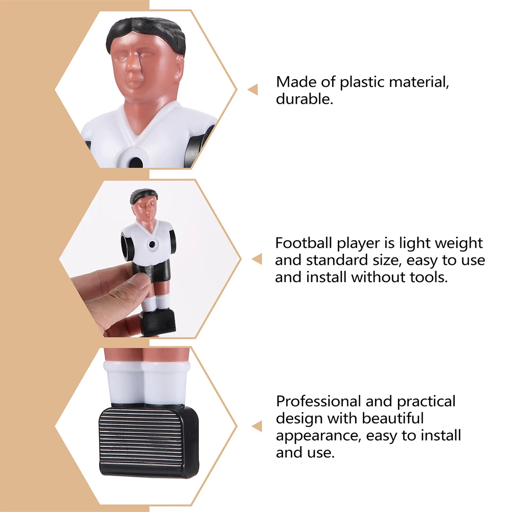

16pcs Foosball Replacement Resin Figures Table Soccer Mini Players Durable Wear-resistant Standard Size Game Rod Fit