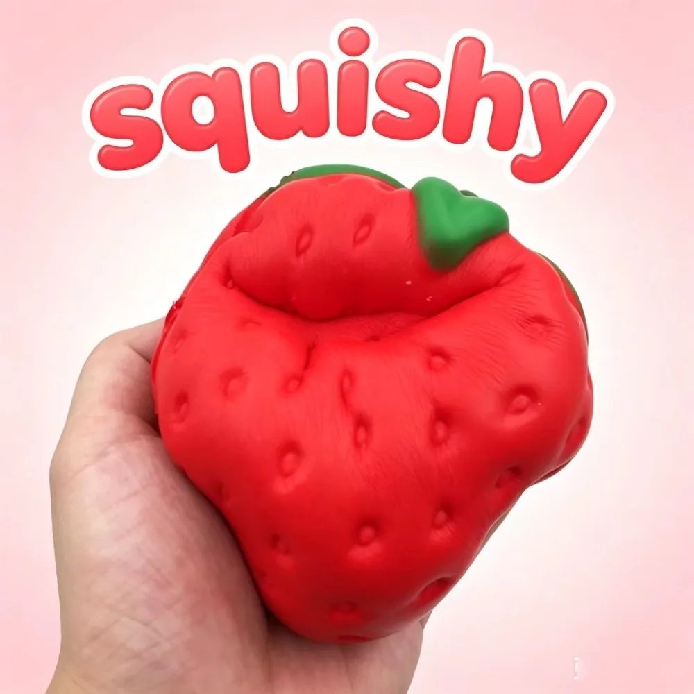 Durable Anxiety Relief ​​ Fruit Shape Strawberry Squeeze Ball Big Soft Anti-stress Squeeze Funny Decompression for Adults & ​​
