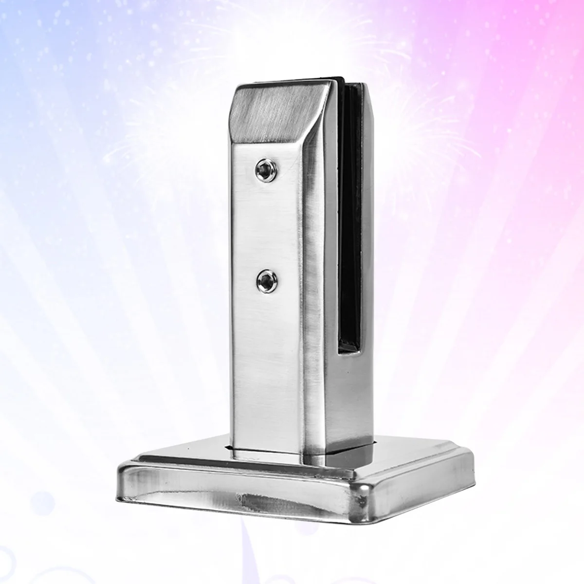 

Durable Stainless Steel Glass Clamp Practical Fixing Tool No Holes Punch Free Bracket Matte Silver Lid Screw Included