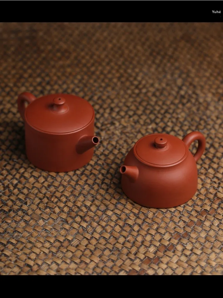 Chaozhou Neihan Red Clay Teapot Large Opening Easy to Pour Tea Gongfu Tea Set Handmade Non Heatable Diningware Tea Brewing Tool