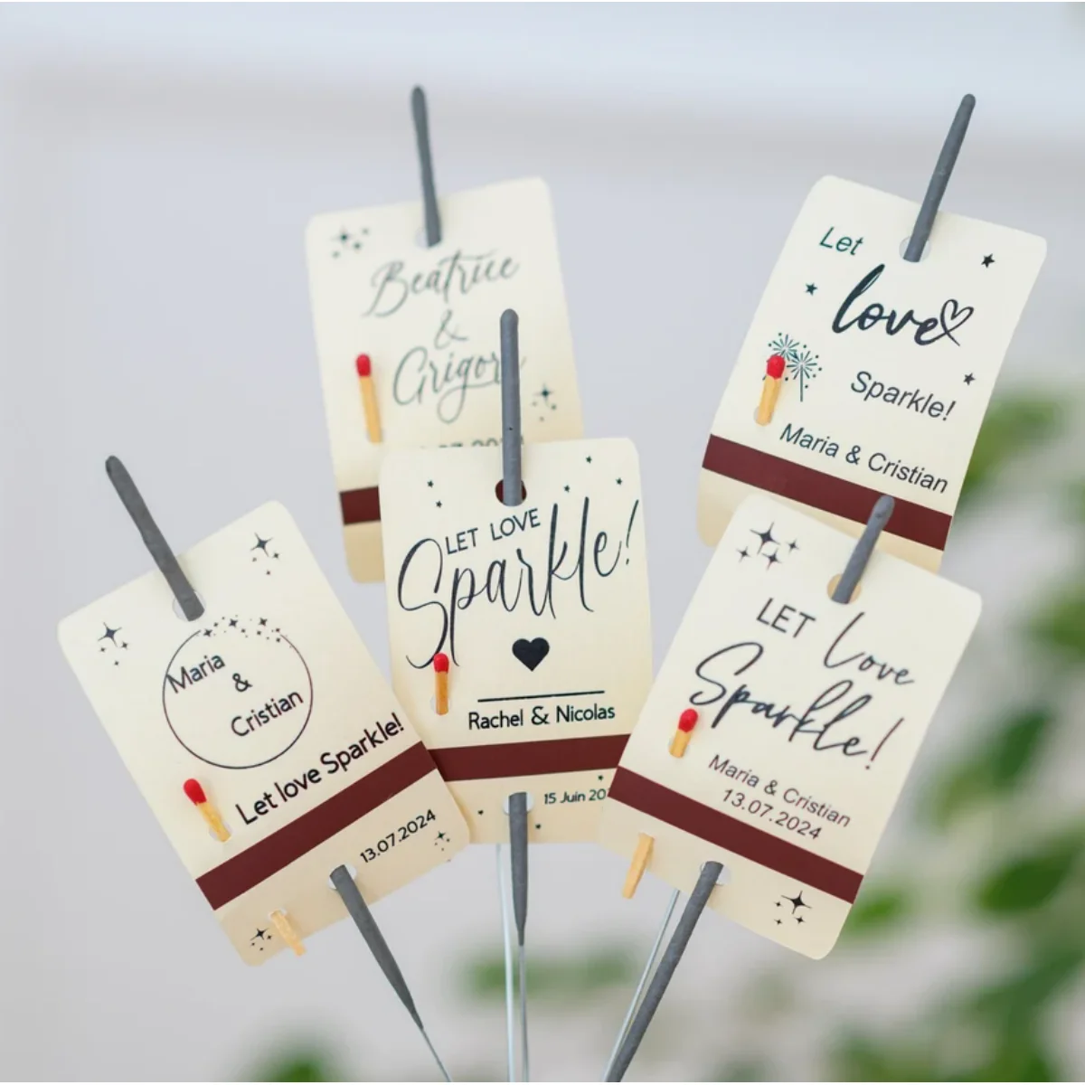 Personalized Sparklers Tags for wedding ,Sparklers Tags For Wedding,Wedding Sparkler Tags With Match Tape-Custom Tags for Sparkl