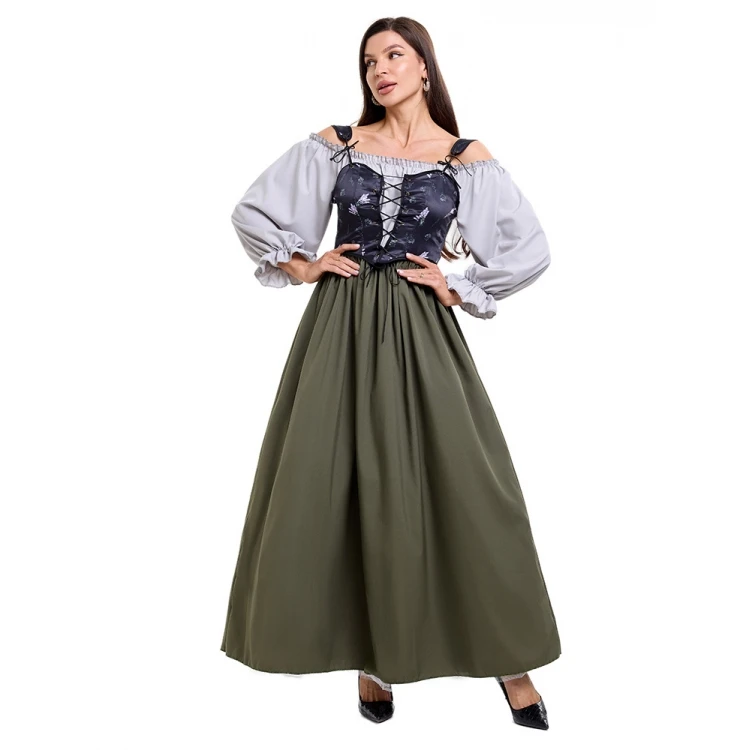 Adulto feminino medieval renascentista floral colete dr tribunal período fazenda colônia sle loween traje vintage faion design