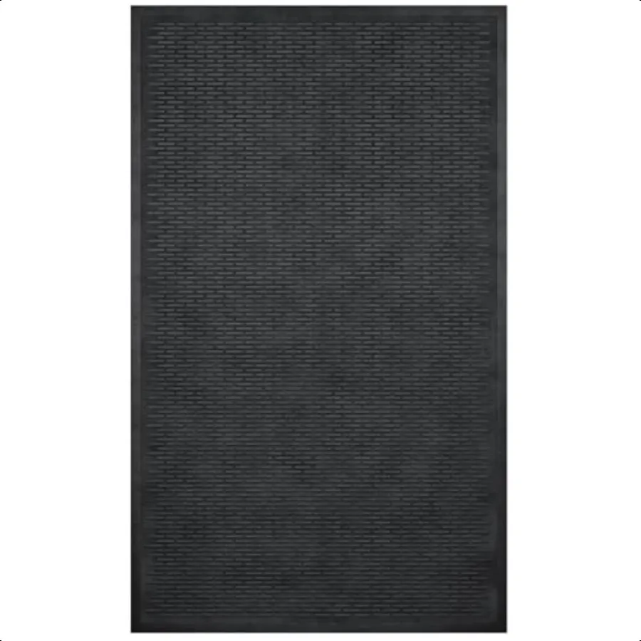 ممسحة مطاطية سهلة التنظيف ومقاومة للماء وغير قابلة للانزلاق مقاس 3 × 5 للاستخدام الداخلي والخارجي مقاس 35 × 60 بوصة باللون الأسود #1