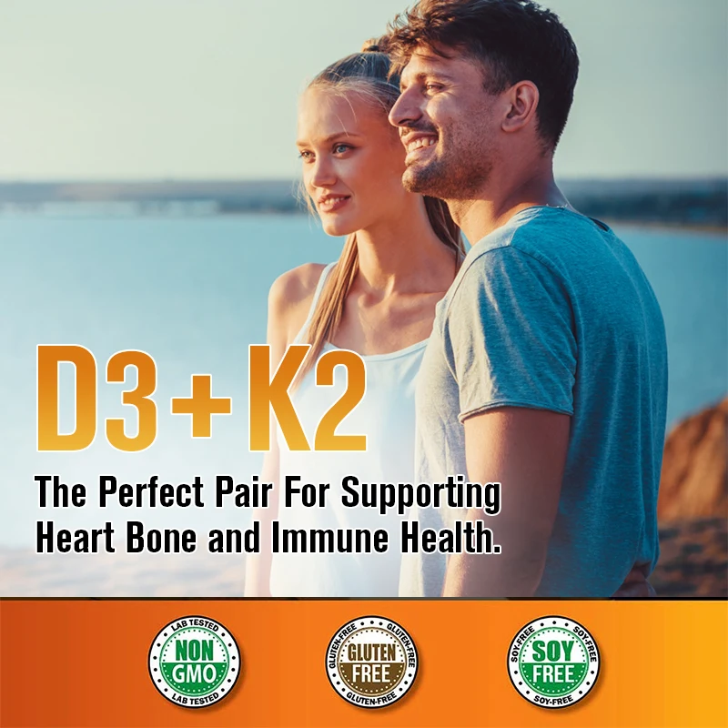 Vitamin D3K2 Capsule for Boosting Calcium Absorption Bone & Joint Health Preventing Osteoporosis Increase Immunity Support Heart